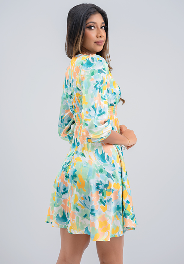 JANE GREEN PRINTED DRESS